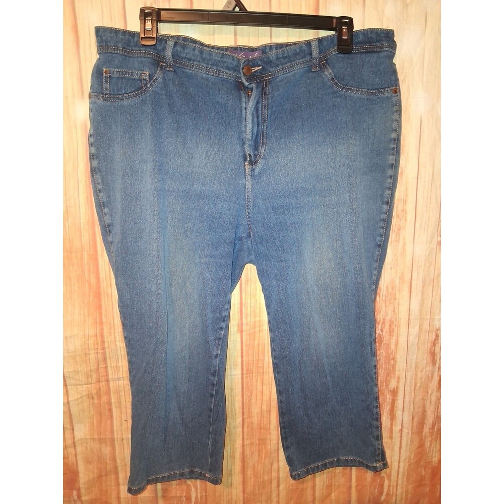 Gloria Vanderbilt Medium Denim Taper Capri Pants Sz 20W